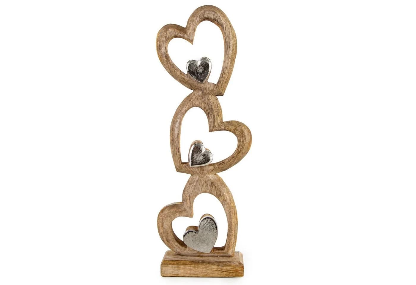 Logbuch-Verlag Herz Skulptur Holz Metall 45 cm - Bild 2