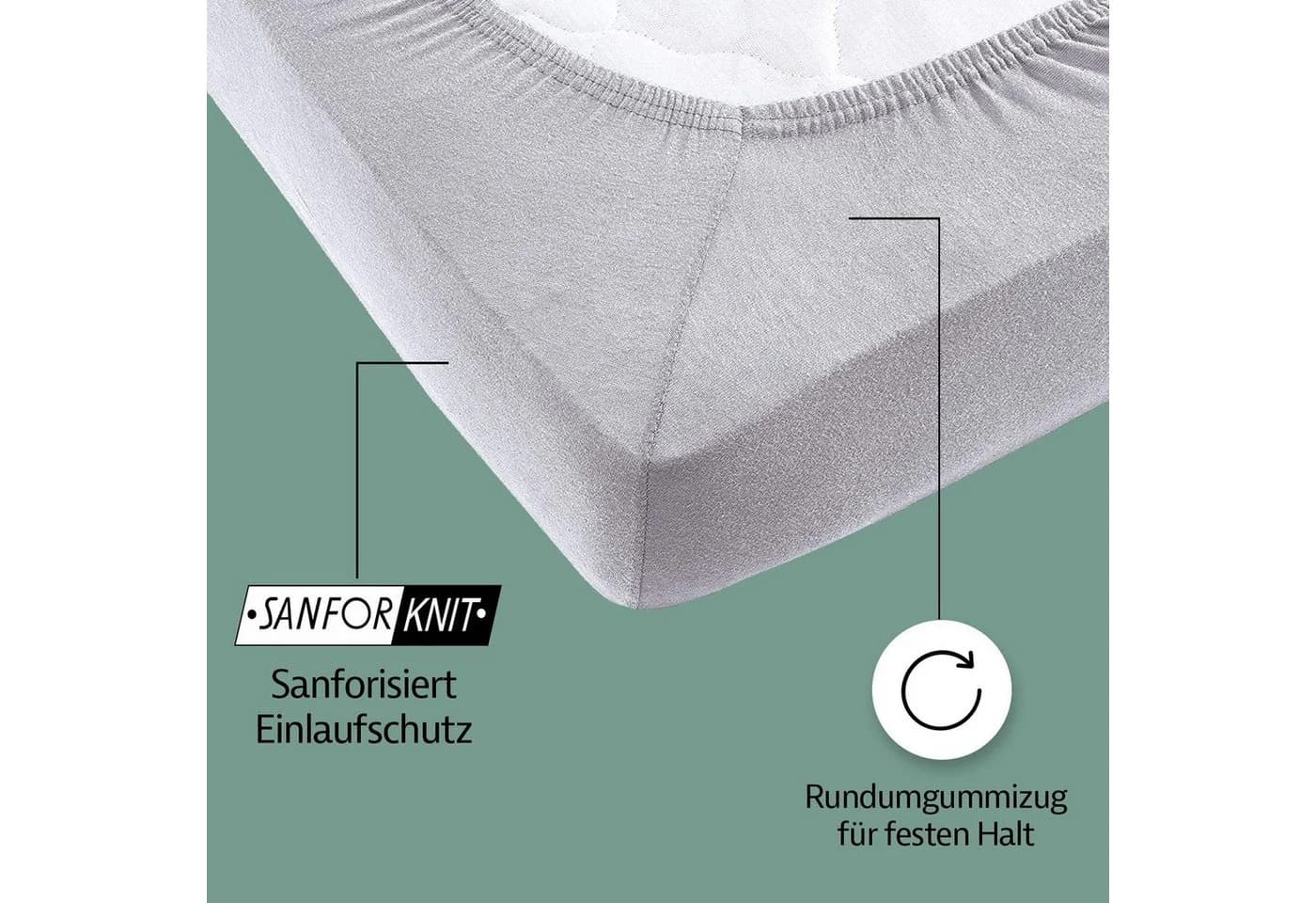 Zestri Spannbettlaken Grau Mikroflausch 40 cm Steghöhe - Bild 3