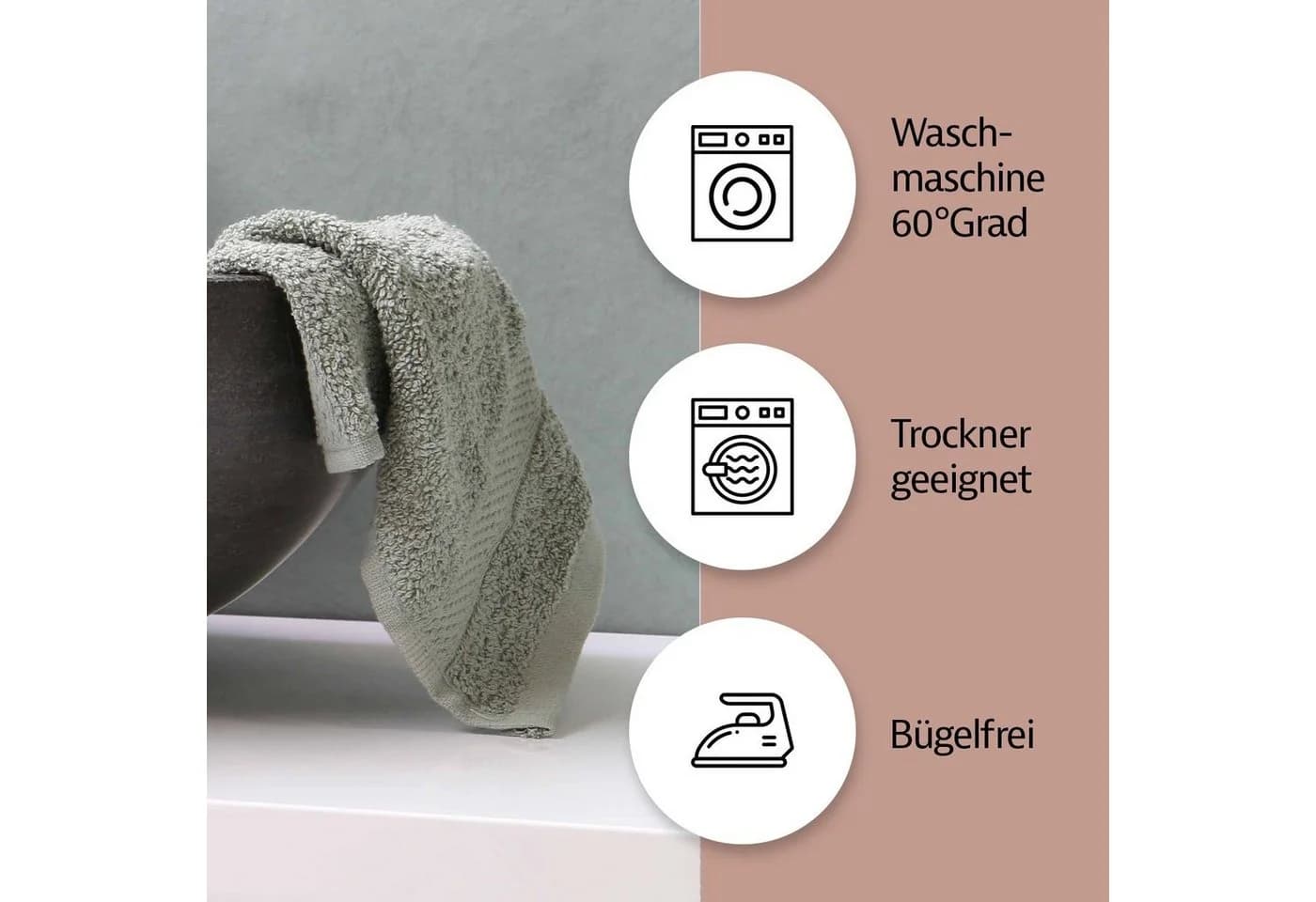 Zestri Handtücherset Frottee 50% Baumwolle & 50% Bambus 450g/m² - Bild 4