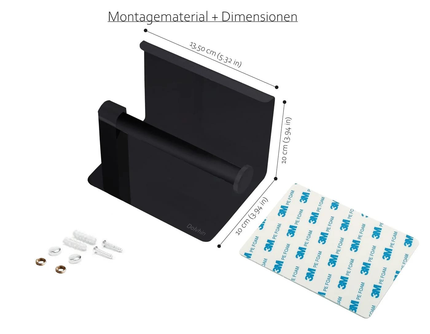 Dolvhin Toilettenpapierhalter ohne Bohren mit Ablage Edelstahl - Bild 5
