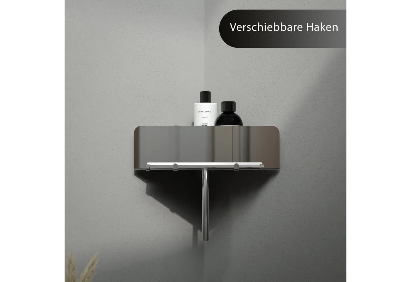 Dolvhin Eck-Duschablage ohne Bohren Edelstahl Silber - Bild 3