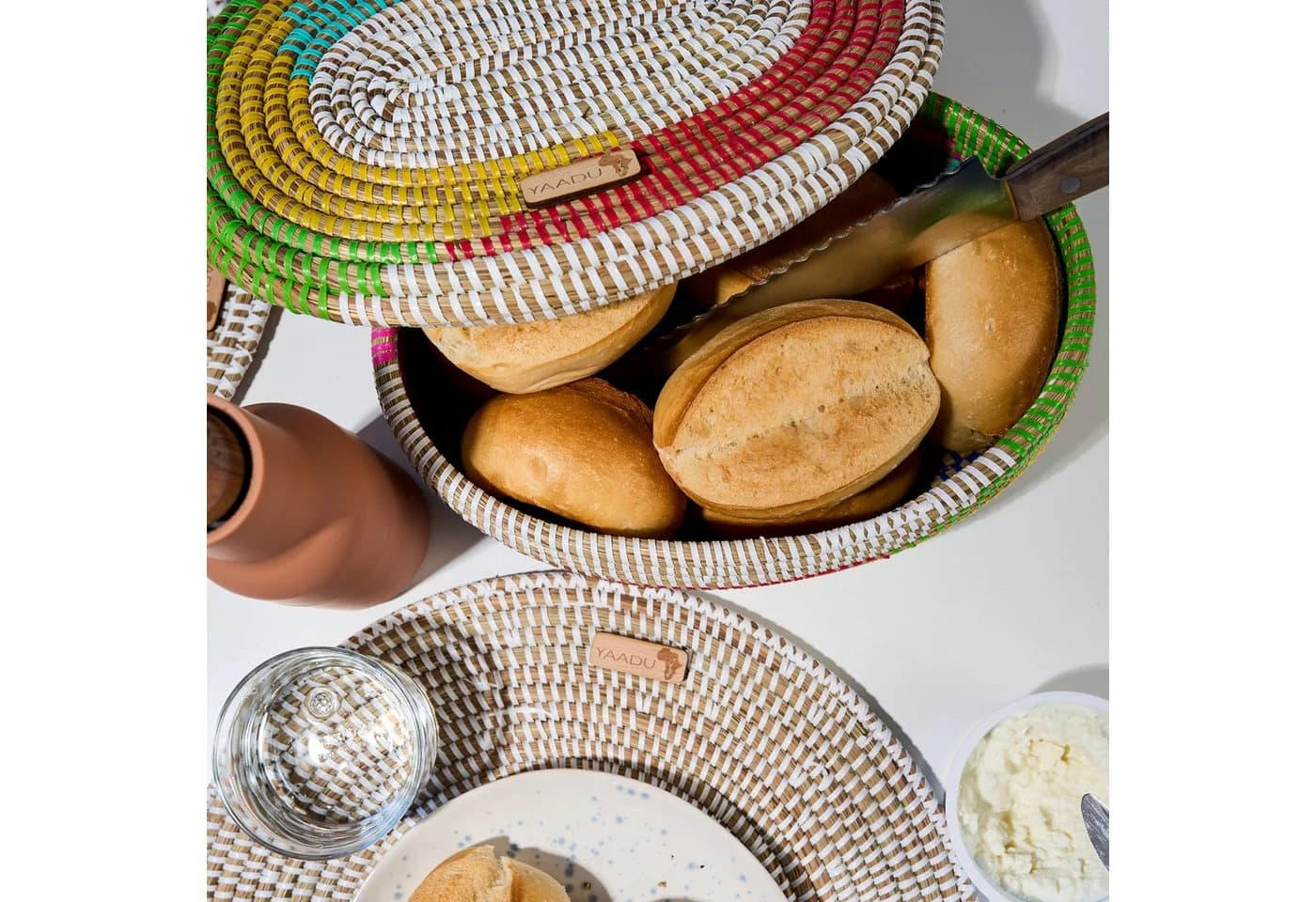 YAADU Brotkorb mit Deckel Savannengras Handgefertigt - Bild 5