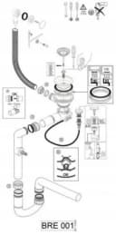 Faizee Möbel Siphon Gold/Silber mit Überlauf und Geruchsverschluss Bild 1