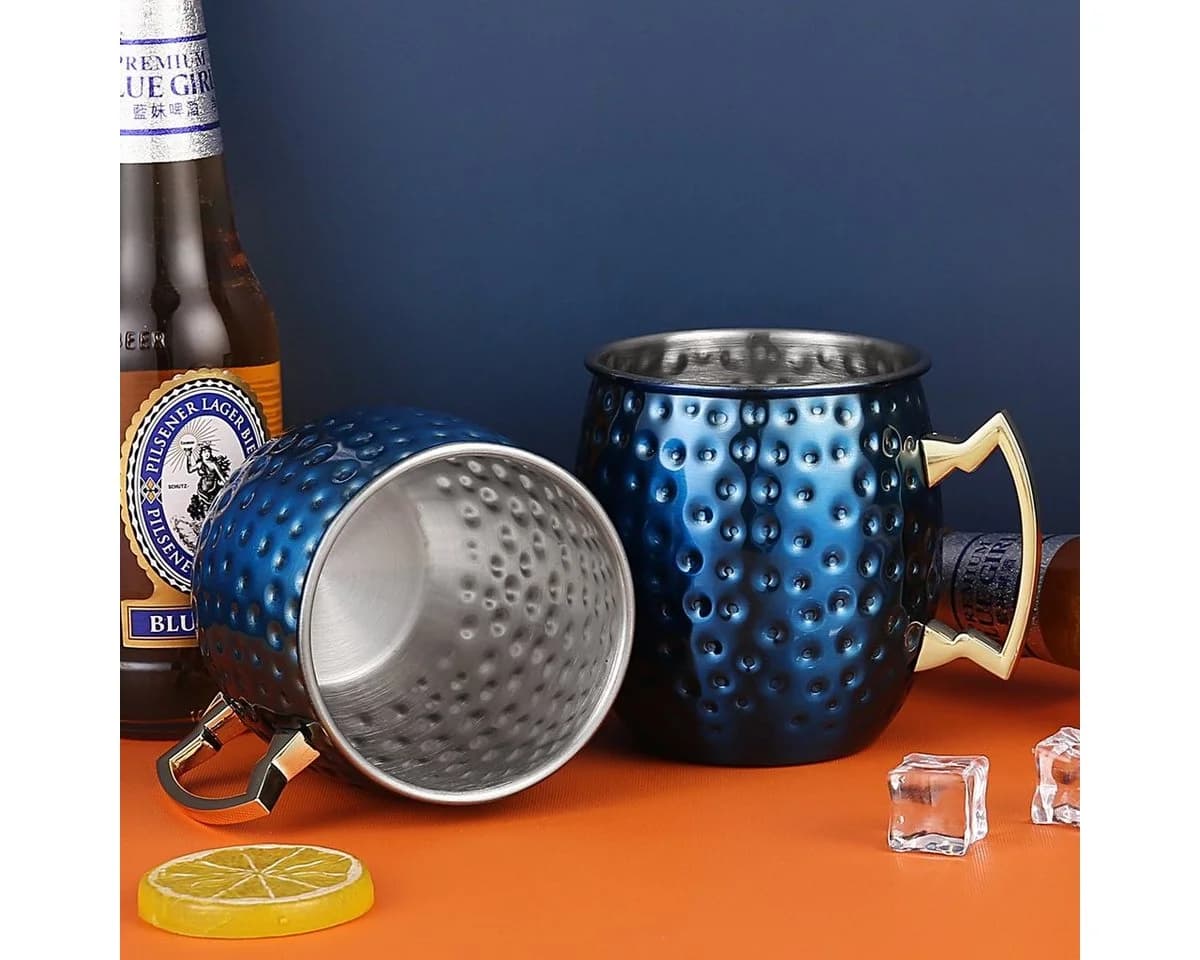 Faizee Möbel Kupferbecher 4-tlg. Moscow Mule Becher mit Griff
