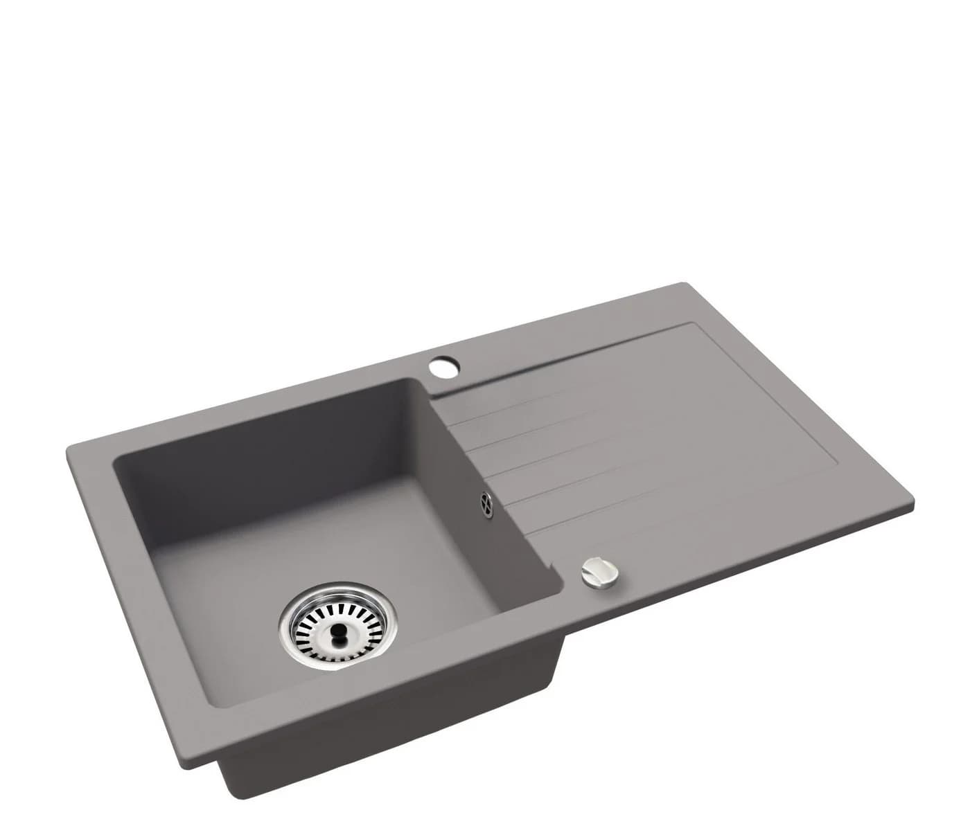 Faizee Möbel Granitspüle Einbauspüle Grau Reversibel Komplett-Set - Bild 3