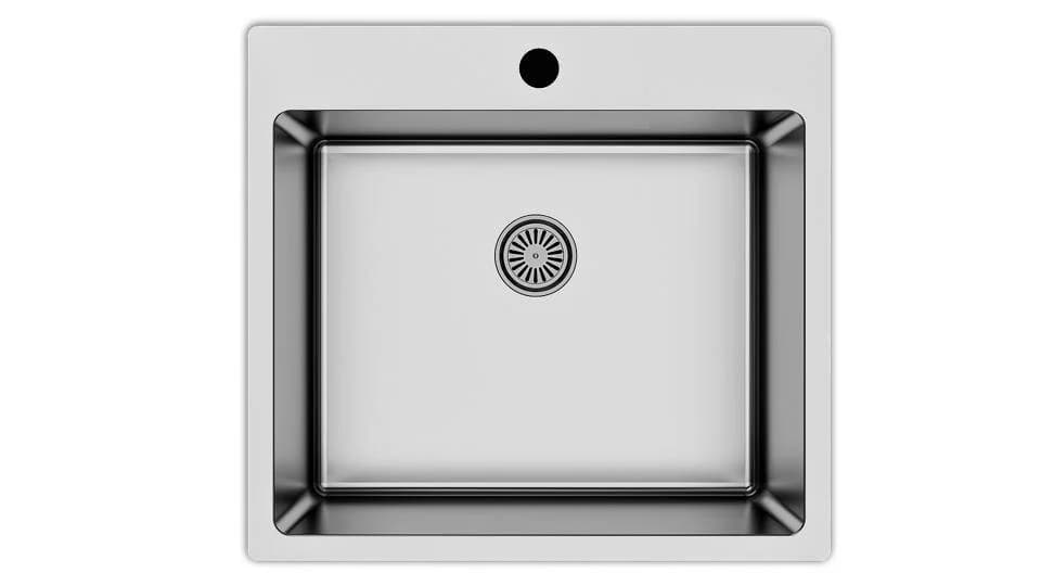 Faizee Edelstahlspüle 50,5x50 cm Satin Silber Reversibel - Bild 5