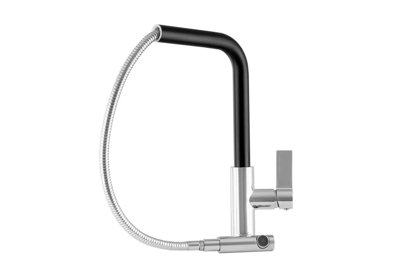 Faizee Möbel Granitspüle 76x44 cm mit Armatur Side inkl. Siphon Set, Eckig - Bild 5