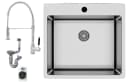 Faizee Möbel Küchenspüle Edelstahl Silber mit Armatur & Siphon Bild 2