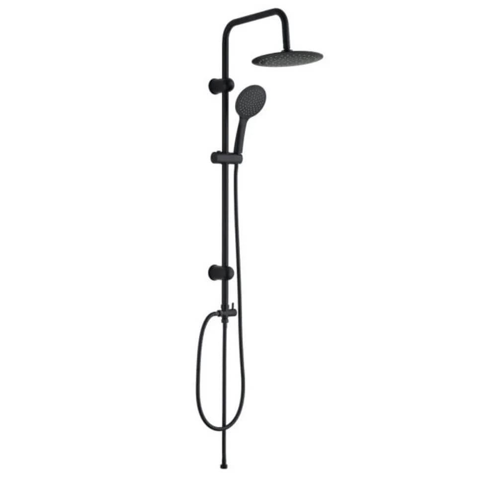 Faizee Möbel Duschsystem Regendusche Schwarz Rund inkl. Duschsäule