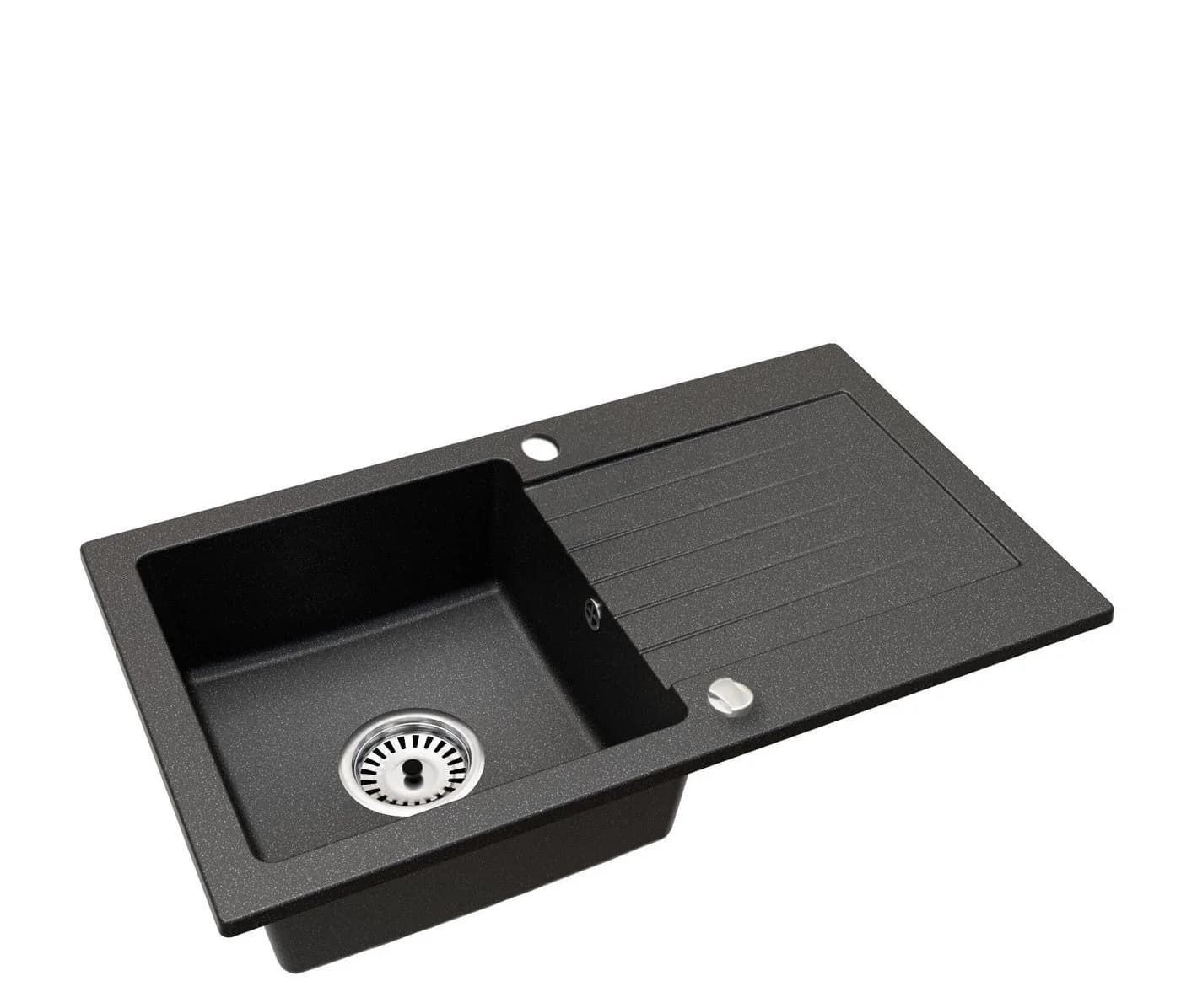 Faizee Möbel Granitspüle 75x43,5 cm mit Armatur Steel - Bild 3