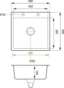 Faizee Möbel Granitspüle mit Armatur - Reversibel Einbauspüle Bild 3