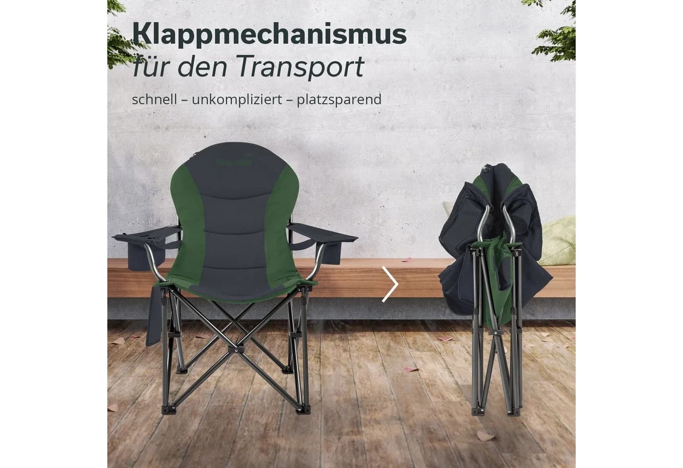 Skandika Campingstuhl Relax Comfort Klappstuhl Grün - Bild 5