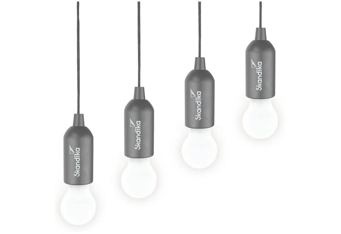 Skandika LED Campinglampe Narvik 4er-Set Grau Zugschalter - Bild 2