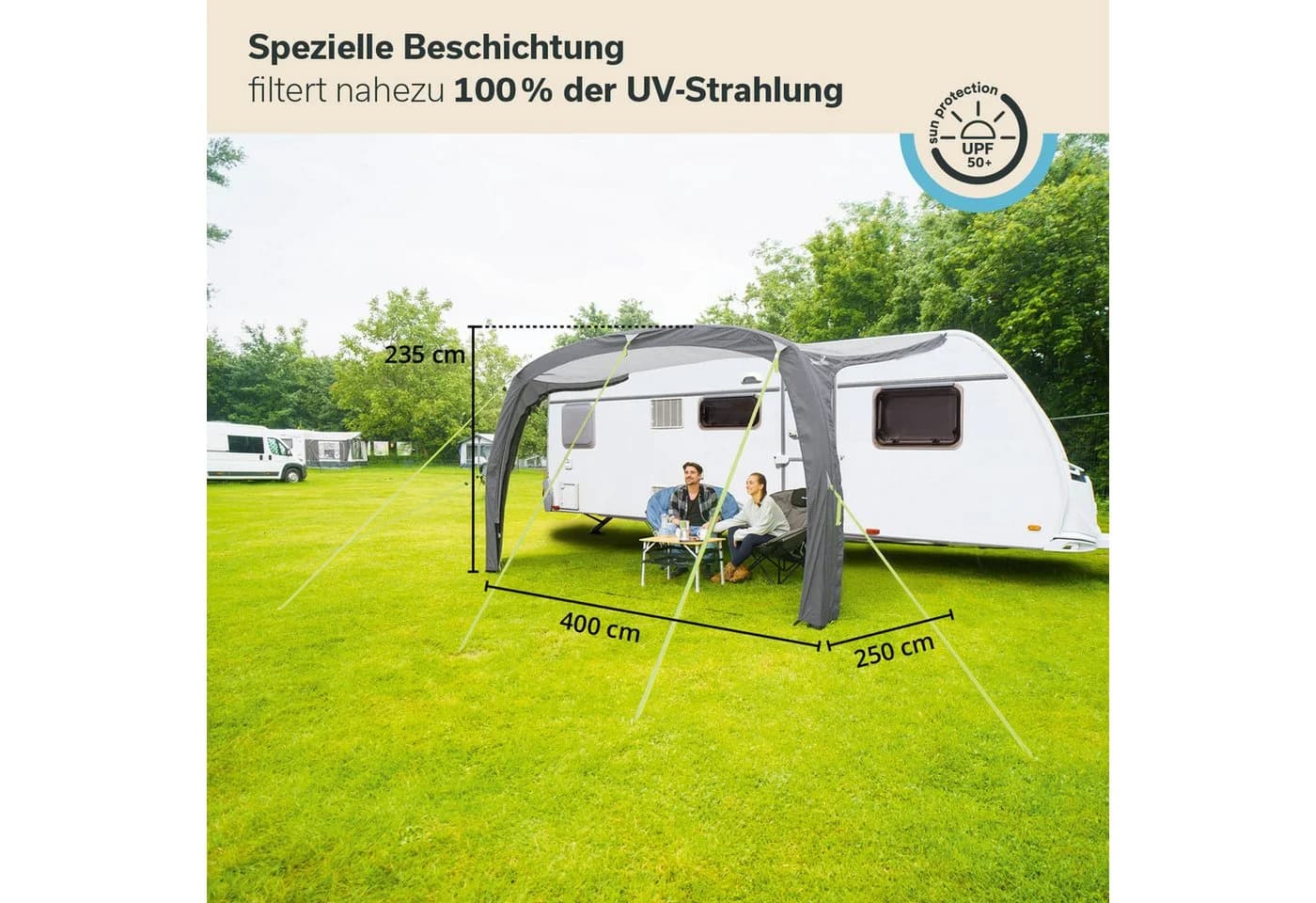 Skandika Vorzelt Vika Air Caravan 400 Grau aufblasbar