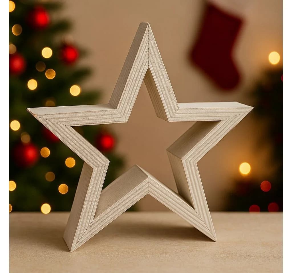 sesua Dekostern Holzstern Weihnachtsstern Fensterdeko Tischdeko - Bild 5