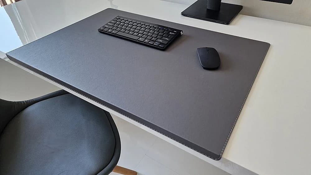 Profi Mats Schreibtischunterlage mit Kantenschutz SanftLux Kunst Leder Grau - Bild 2