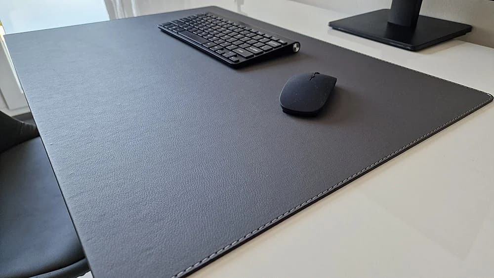 Profi Mats Schreibtischunterlage mit Kantenschutz SanftLux Kunst Leder Grau - Bild 4