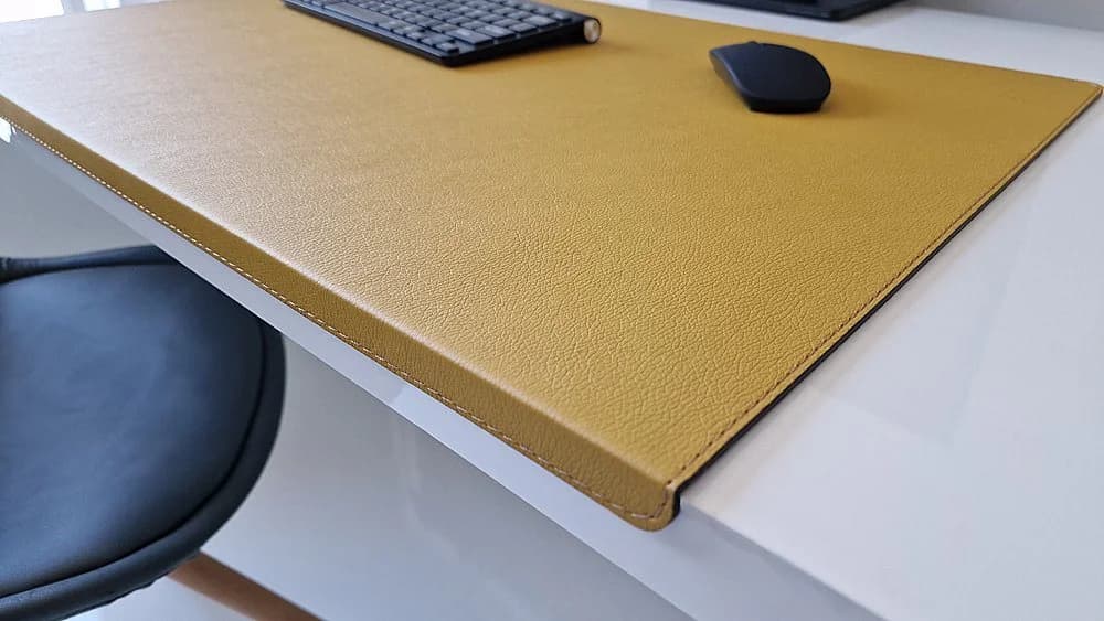 Profi Mats Schreibtischunterlage SanftLux Kunstleder mit Kantenschutz Senfgelb - Bild 3
