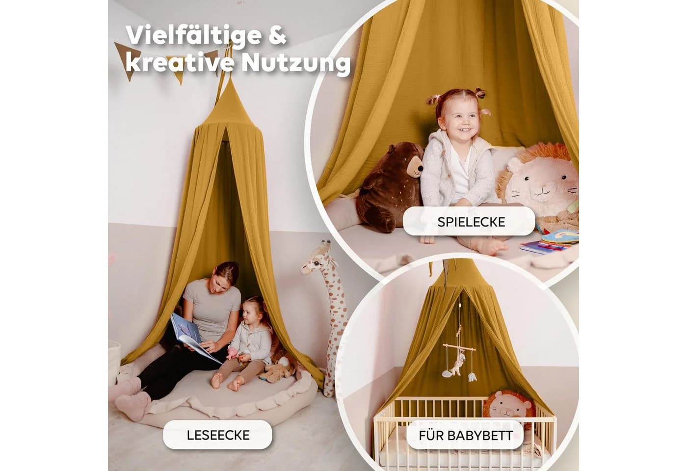 lilimaus Betthimmel für Baby- und Kinderbetten, Hochwertiger Baldachin - Bild 3