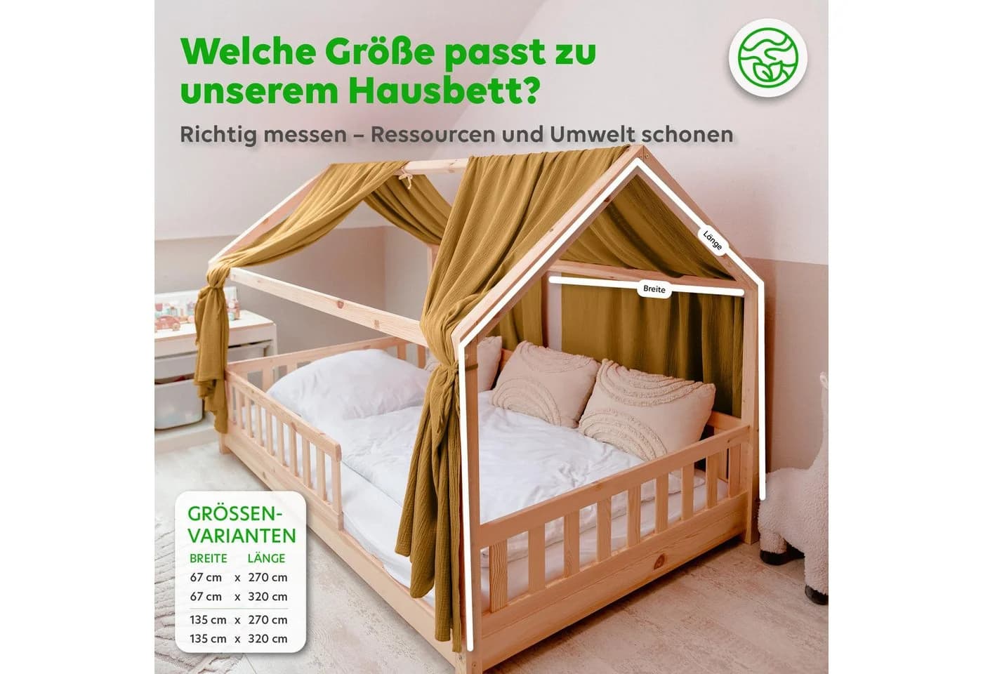 lilimaus Betthimmel Hausbett Musselin 2er Set Senfgelb - Bild 4