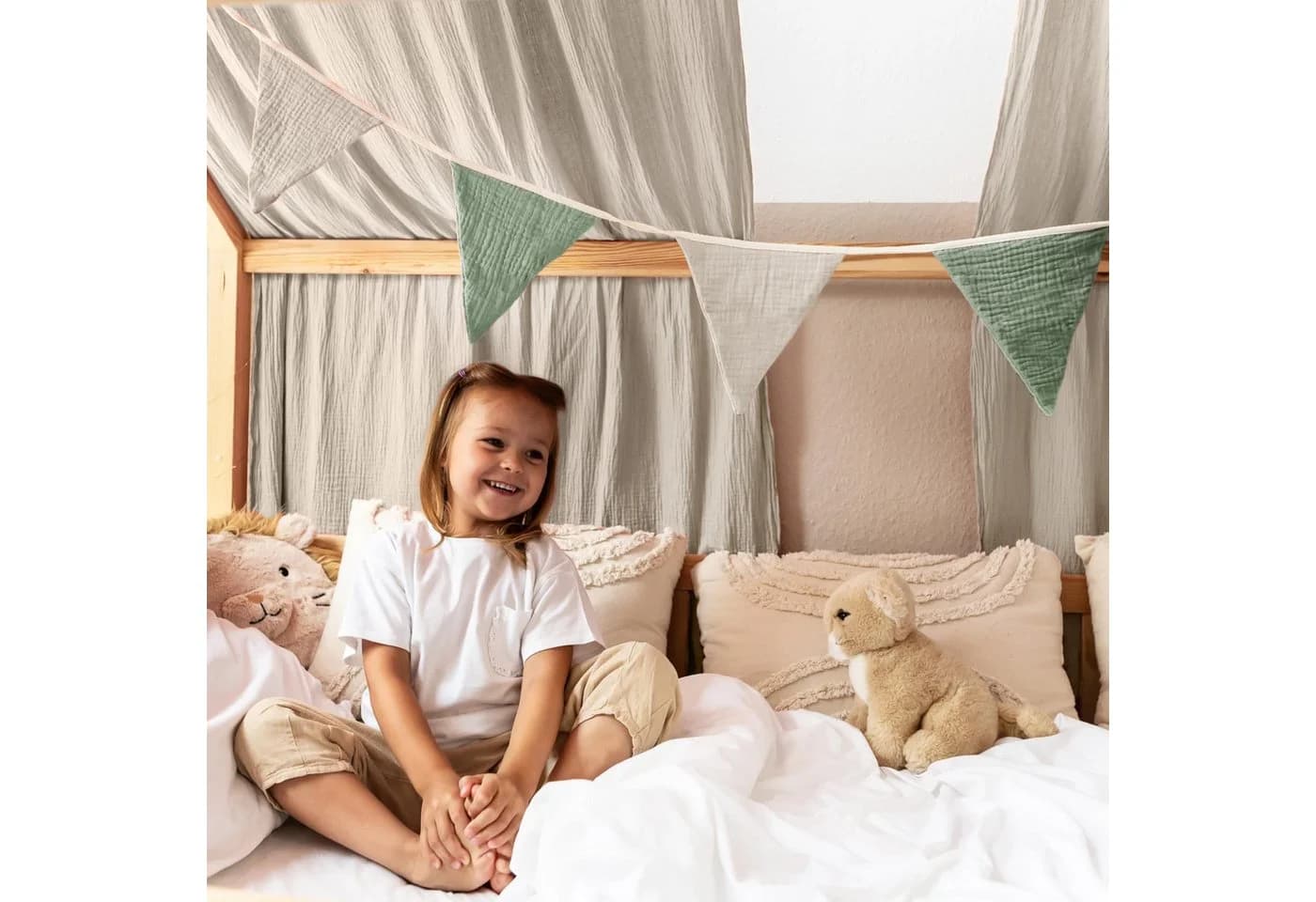 lilimaus Wimpelkette Sternenkette Kinderzimmer 12 Farben Musselin - Bild 5