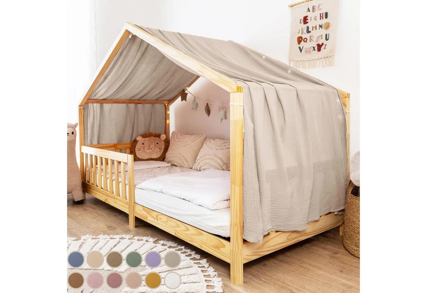 lilimaus Betthimmel Hausbett Musselin Baumwolle Kinderzimmerdeko - Bild 2