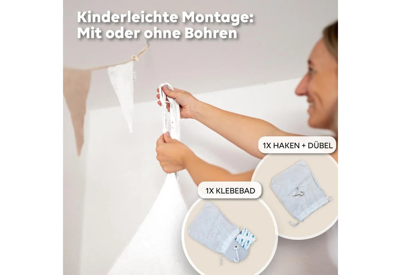 lilimaus Betthimmel Baldachin Kinderzimmer 100% Musselin Weiß Handgenäht - Bild 4
