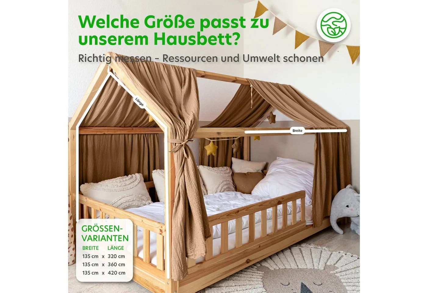 lilimaus Betthimmel Hausbett Gold Musselin 2er-Set - Bild 4