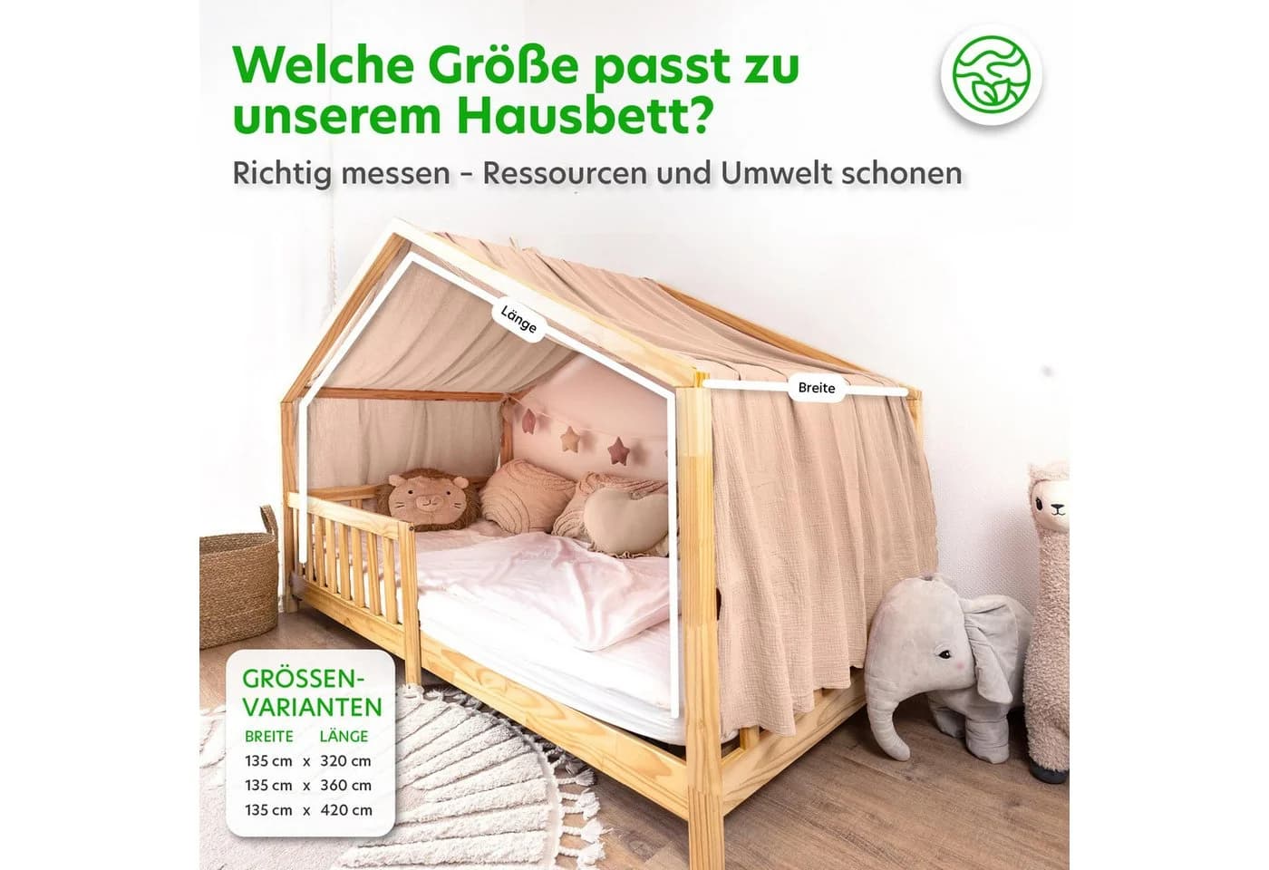 lilimaus Betthimmel Musselin Beige-Rosa mit Gold - Bild 4