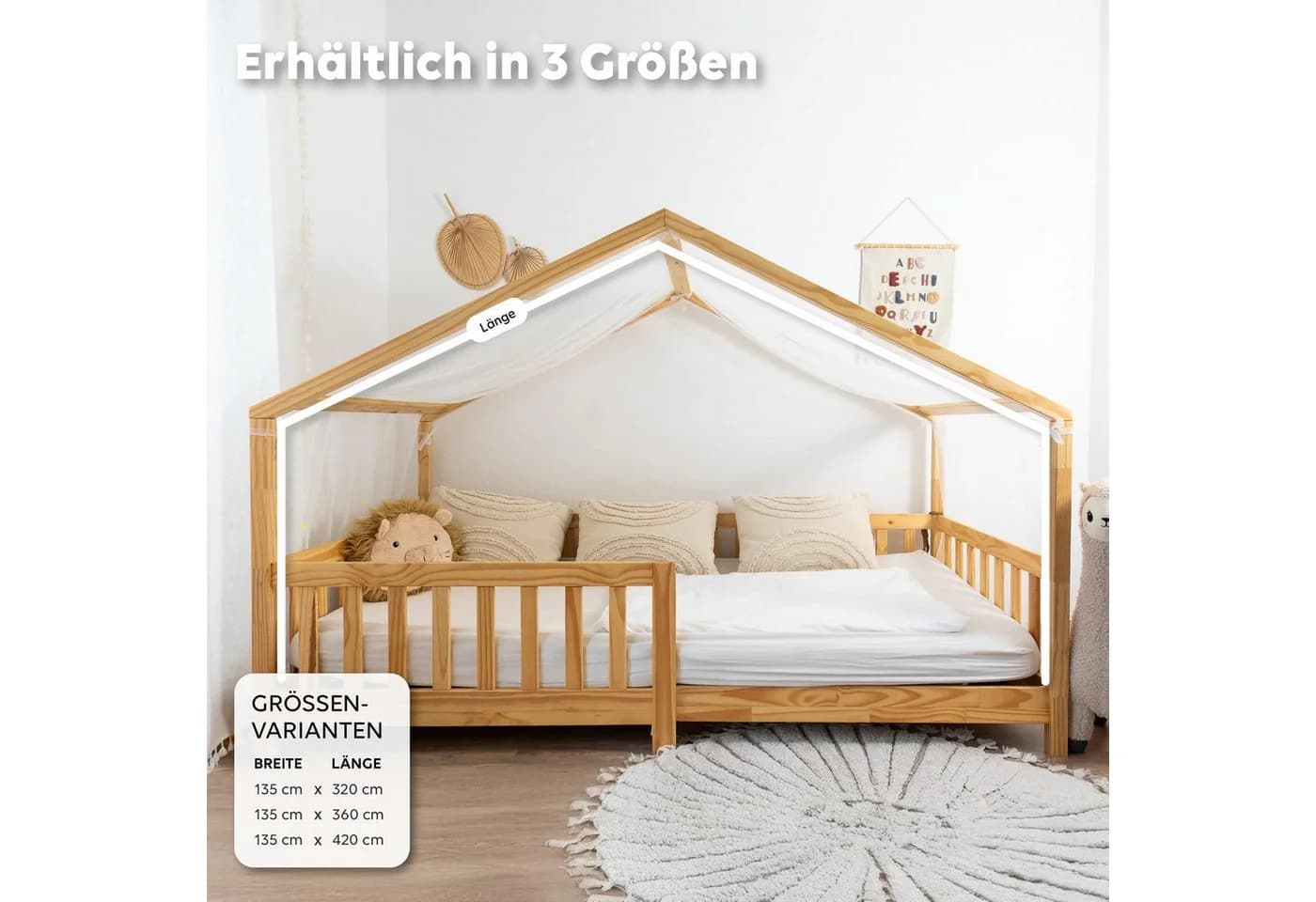 lilimaus Betthimmel Leuchtender Betthimmel mit Sternen für Kinder Hausbetten - Bild 5