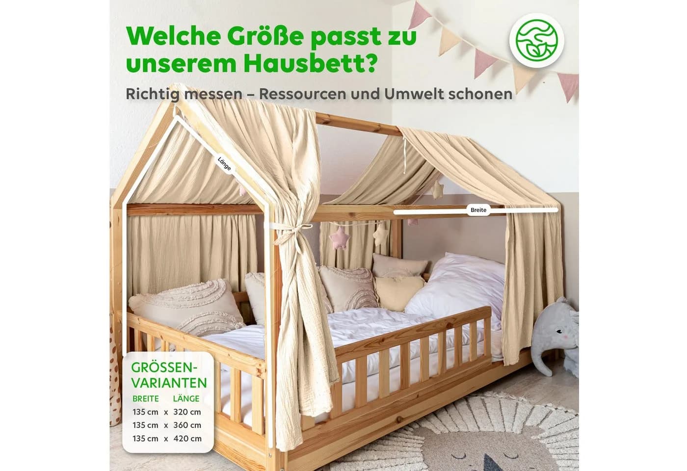 lilimaus Betthimmel Musselin Hausbett mit Gold Applikation - Bild 4