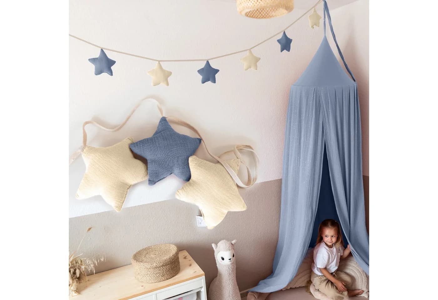 lilimaus Wimpelkette Handgemachte Wimpelkette für Kinderzimmer aus Musselin Baumwolle - Bild 2
