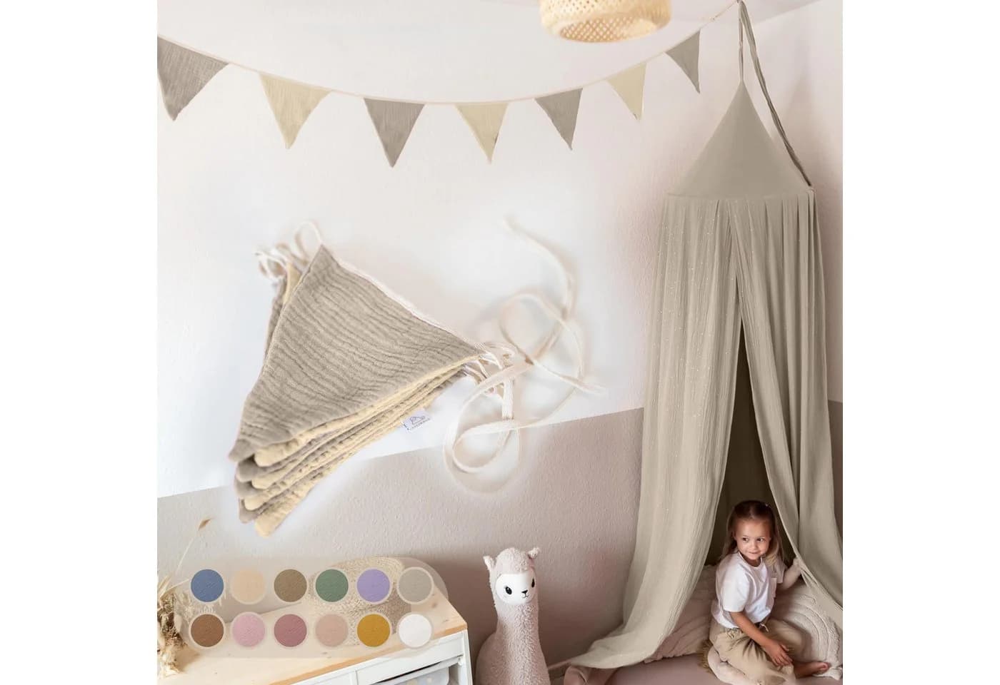 lilimaus Wimpelkette Musselin Baumwolle Kinderzimmer Girlande - Bild 2