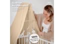 lilimaus Betthimmel Babybett aus 100% Musselin Beige mit Himmelstange Bild 1