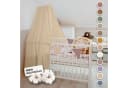 lilimaus Betthimmel Babybett aus 100% Musselin Beige mit Himmelstange Bild 2