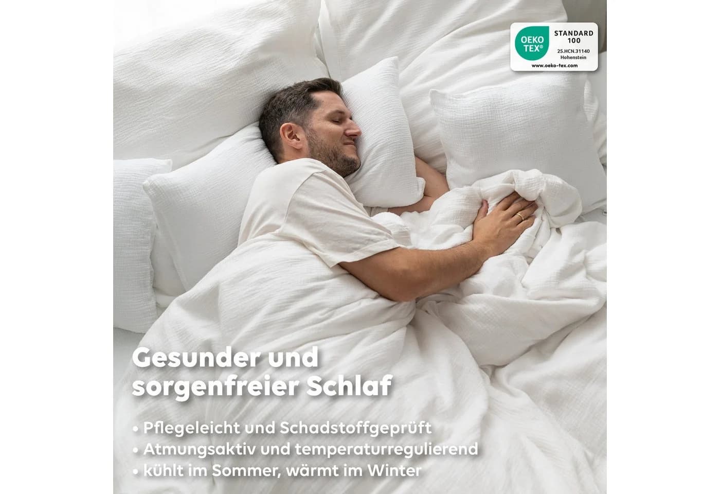 lilimaus Musselin Bettwäsche Set 100% Baumwolle Weiß - Bild 3