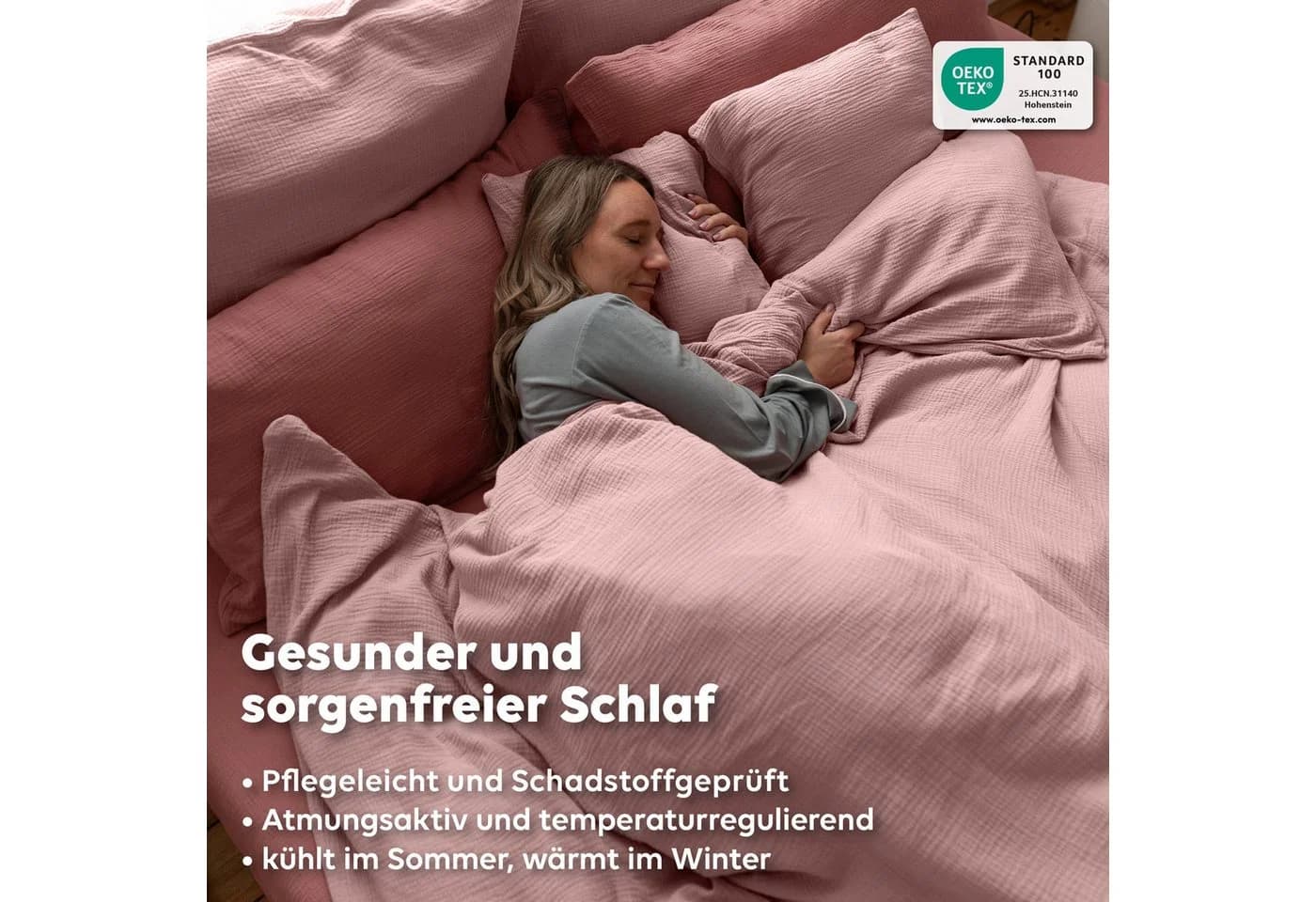 lilimaus Musselin-Bettwäsche Set Rosa 100% Baumwolle - Bild 3
