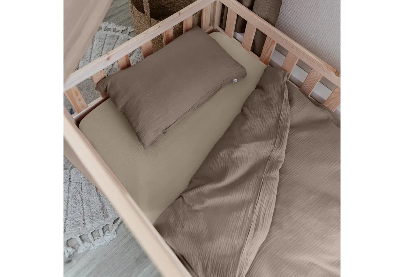 lilimaus Kinderbettwäsche Musselin Beige 100% Baumwolle - Bild 2