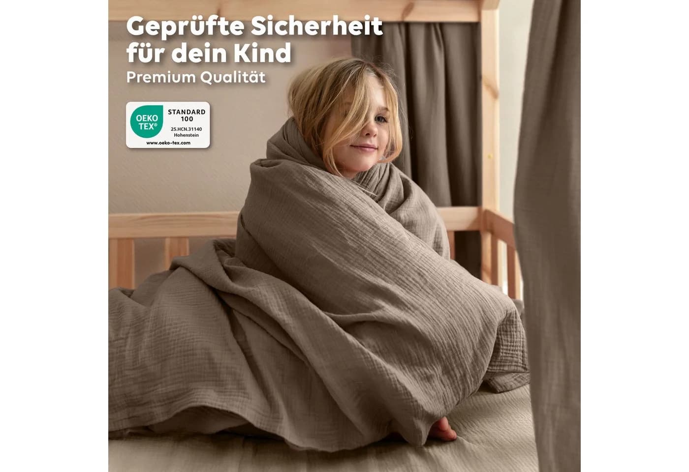 lilimaus Kinderbettwäsche Musselin Beige 100% Baumwolle - Bild 4