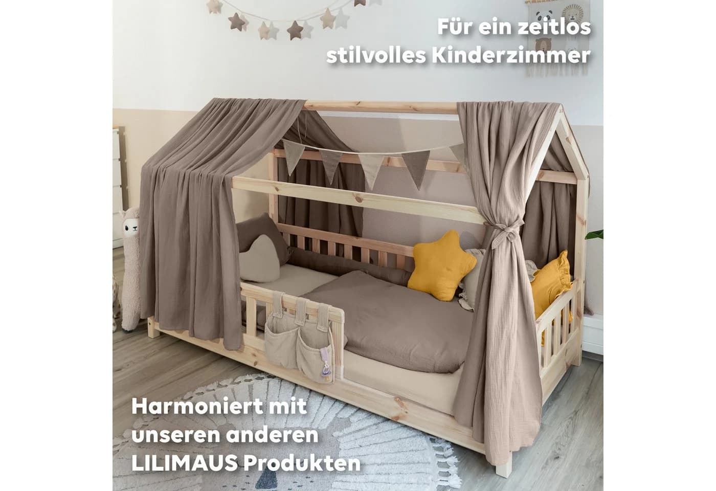 lilimaus Kinderbettwäsche Musselin Beige 100% Baumwolle - Bild 5