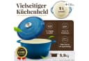 Ottia Schmortopf Gusseisen 26cm 5L Emaille Blau Bild 3