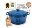 Ottia Schmortopf Gusseisen 26cm 5L mit 3-fach Emaille Bild 2