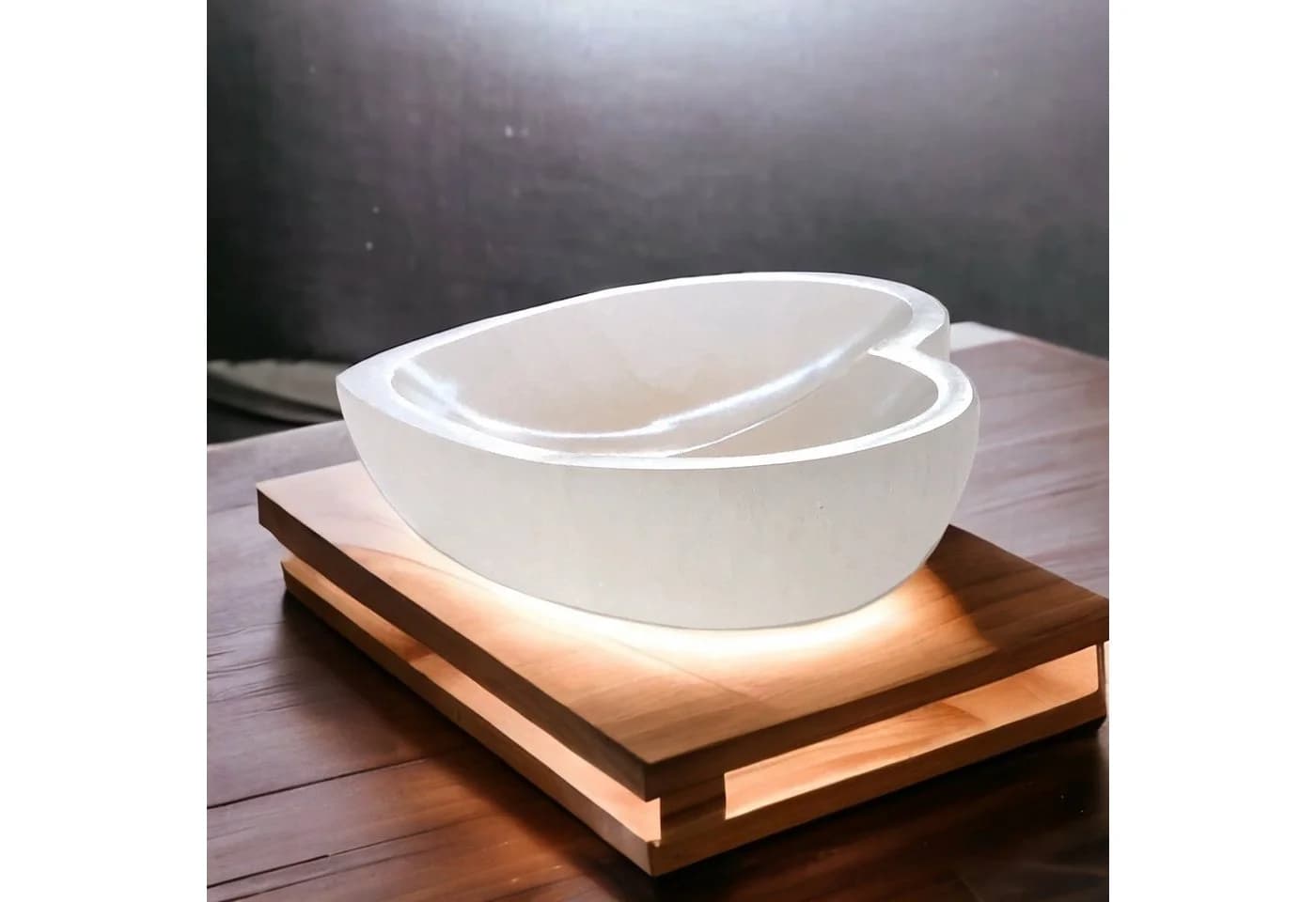 Steinfixx® Dekoschale Selenit Herzschale 10 cm oder 14 cm