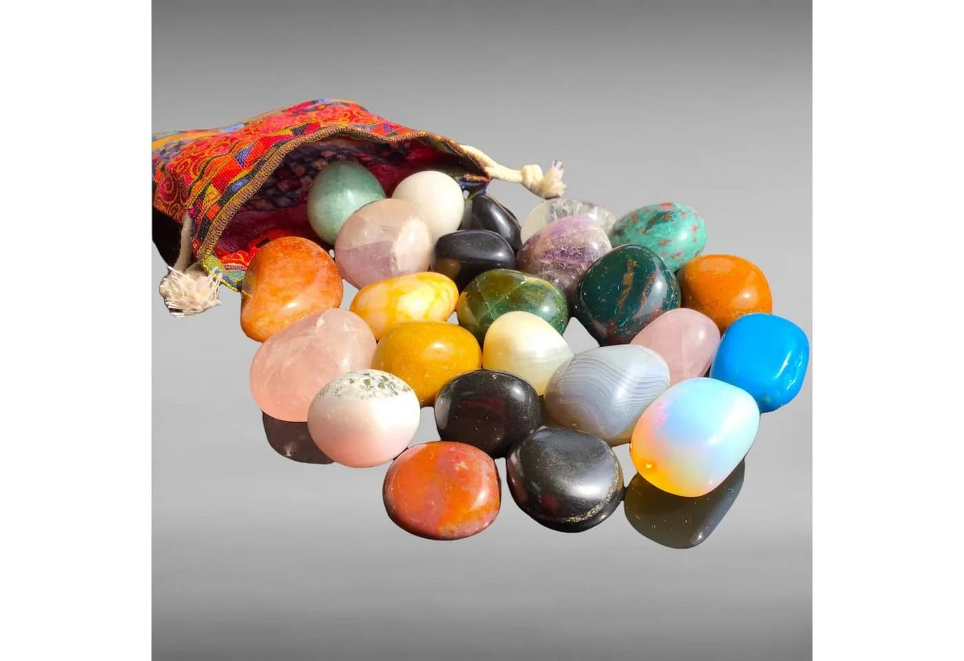 Steinfixx® Edelstein Trommelsteine Bunt Naturbelassen - Bild 5
