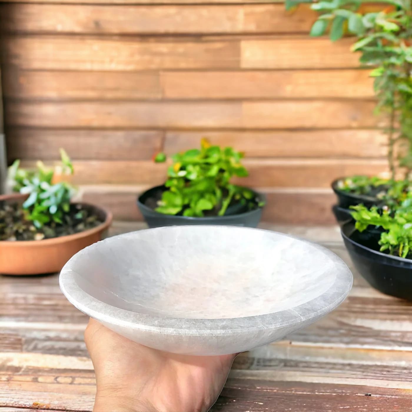 Steinfixx® Dekoschale Große Selenit Ladeschale Bowl Weiß - Bild 5