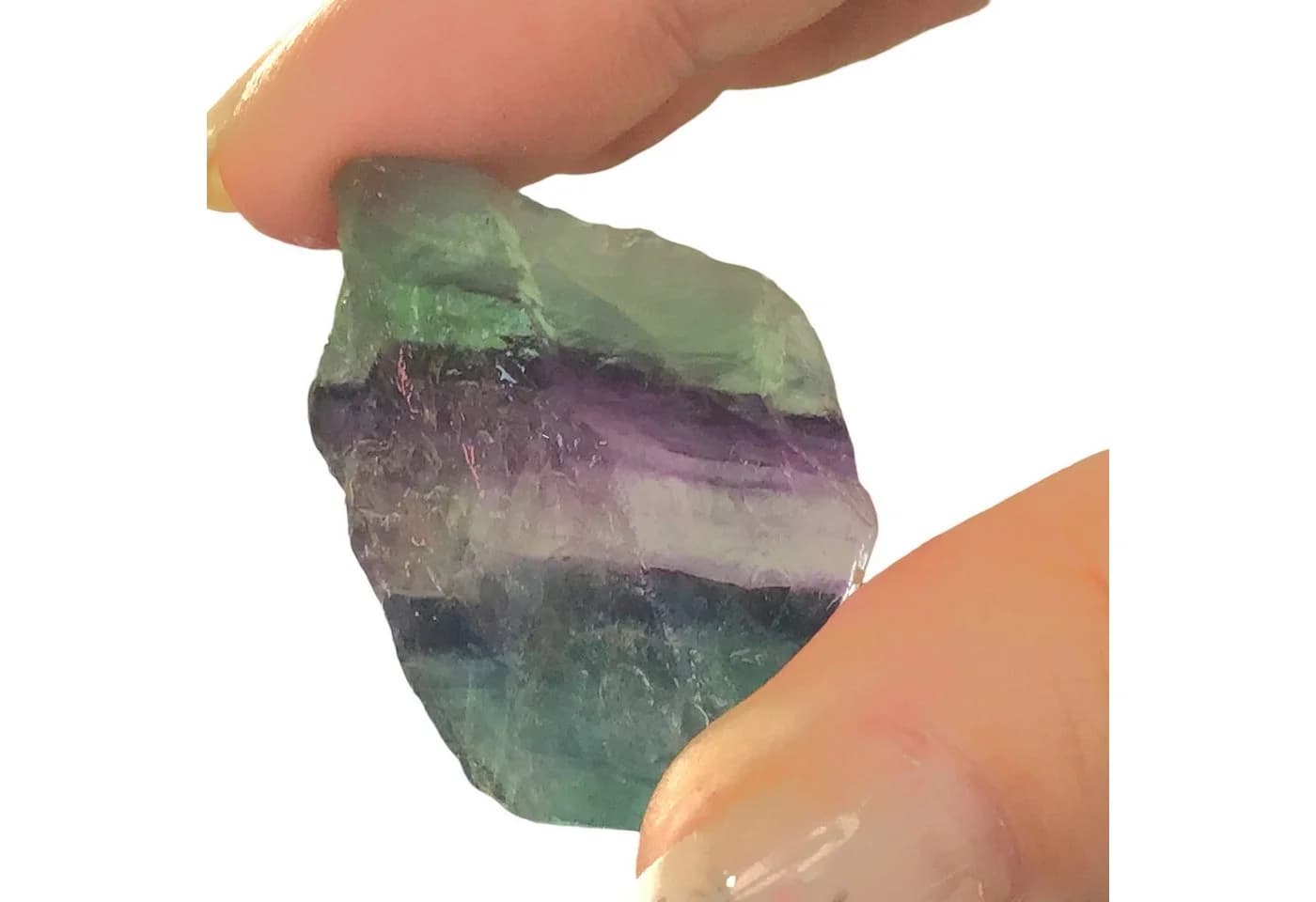 Steinfixx® Regenbogenfluorit Rohsteine 300g Bunt Grün Violett - Bild 3