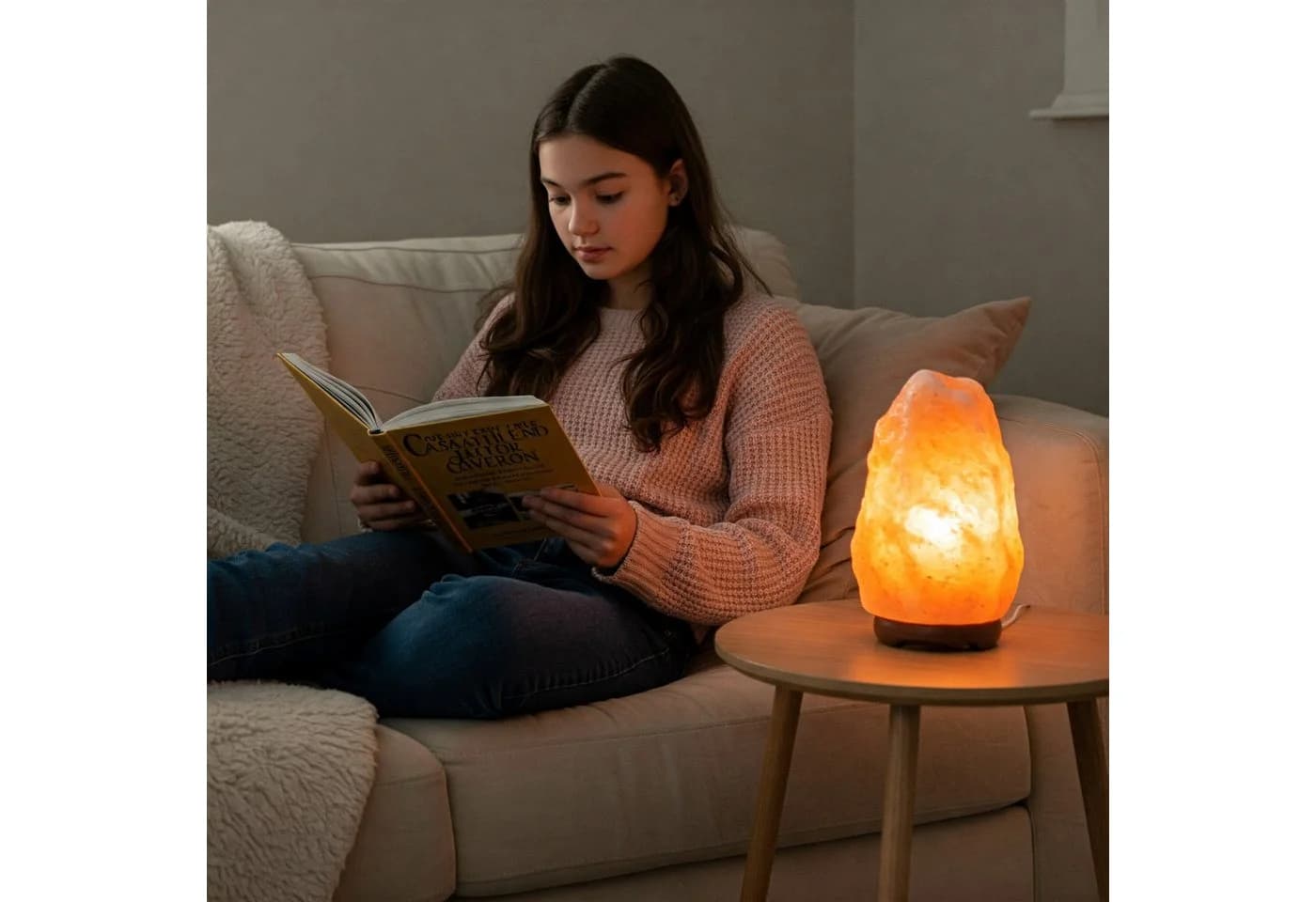 Landster Salzkristall-Tischlampe Salzlampe LED wechselbar Warmweiß - Bild 4