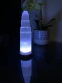 Landster LED Nachttischlampe Selenit Kristall Farbwechsel USB Bild 1