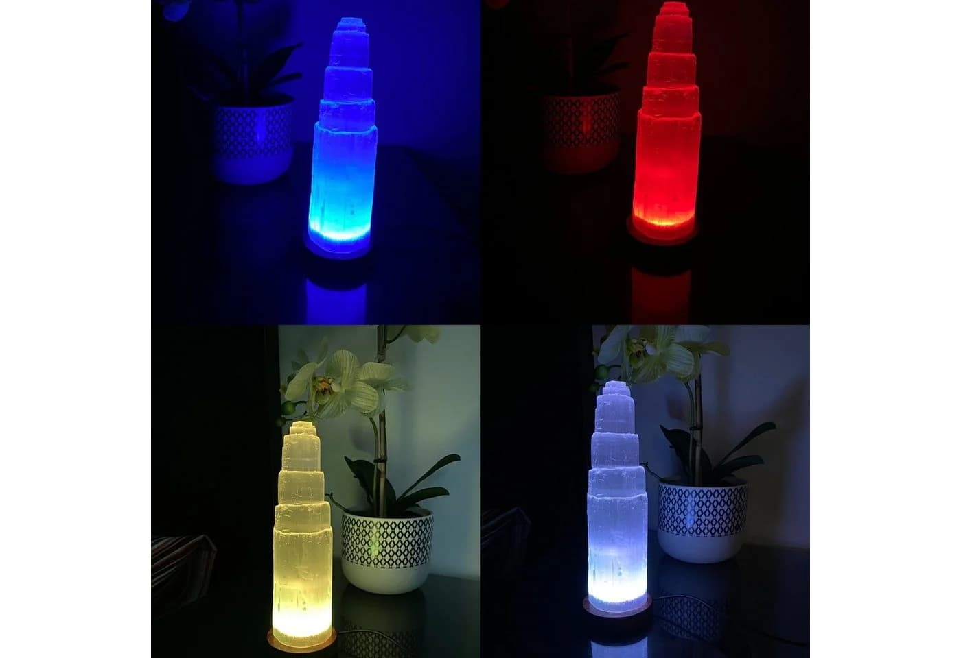 Landster LED Nachttischlampe Selenit Kristall Farbwechsel USB - Bild 2
