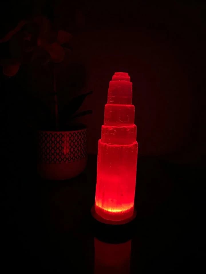 Landster LED Nachttischlampe Selenit Kristall Farbwechsel USB - Bild 5